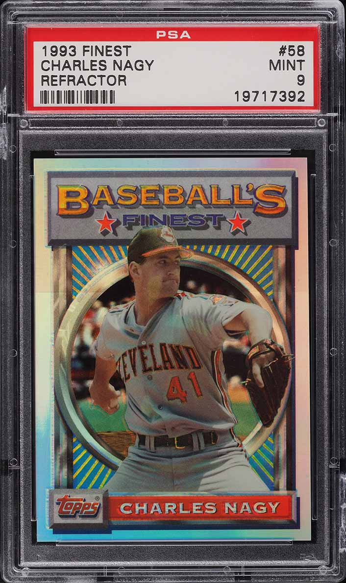 1993 Finest Refractor Charles Nagy #58 PSA 9 MINT