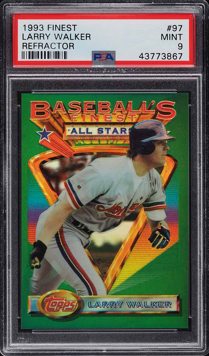 1993 Finest Refractor Larry Walker #97 PSA 9 MINT