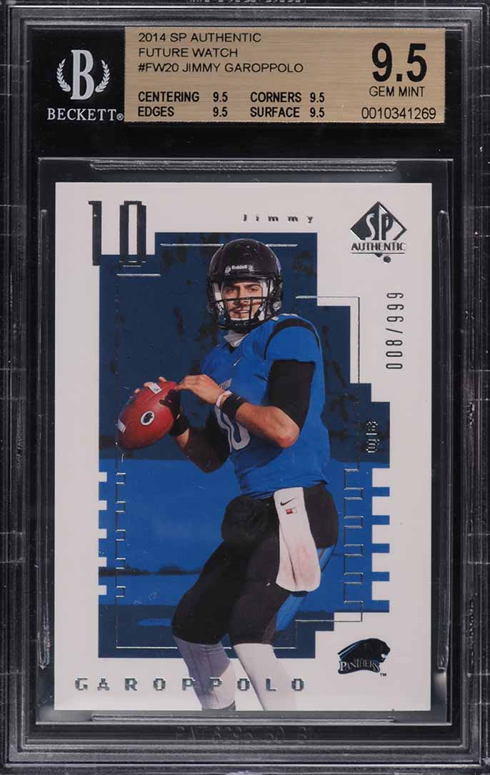 2014 SP Authentic Future Watch Jimmy Garoppolo ROOKIE RC /999 #FW-20 BGS 9.5 GEM