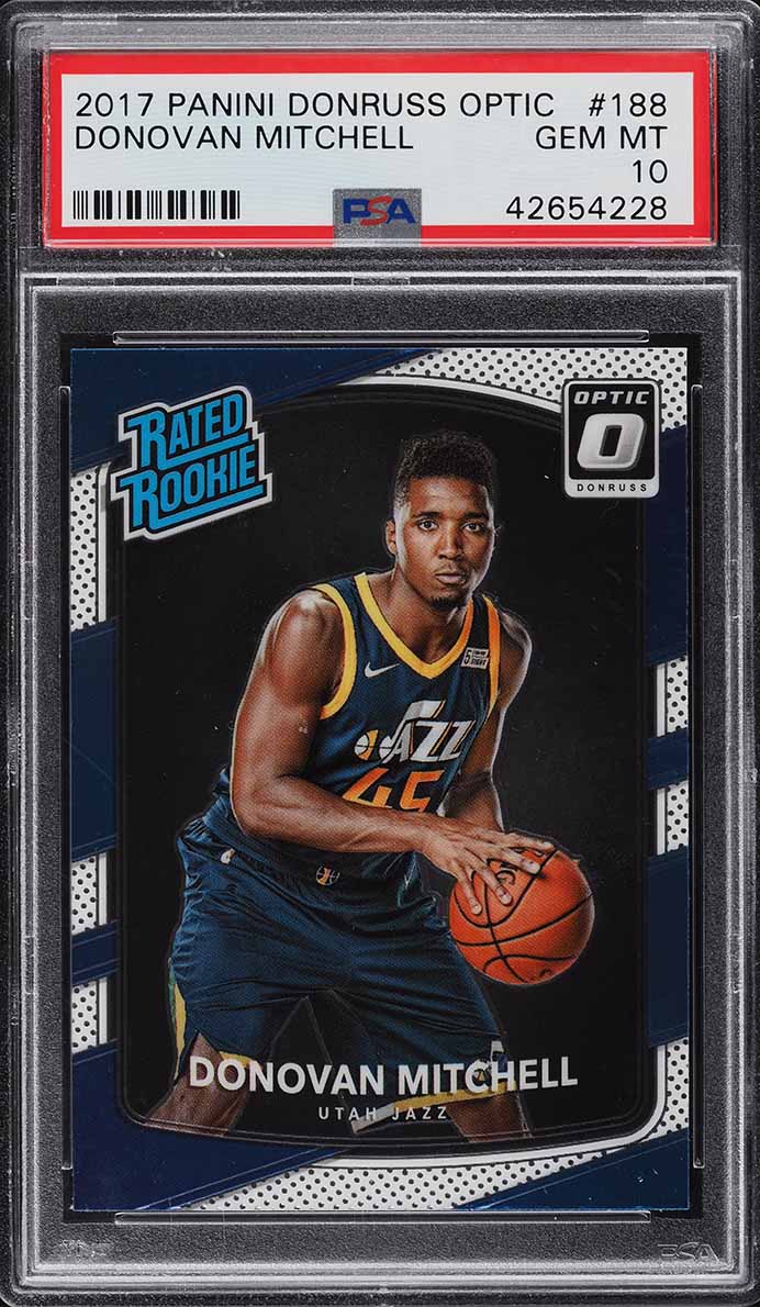 2017 Donruss Optic Donovan Mitchell ROOKIE #188 PSA 10 GEM MINT on