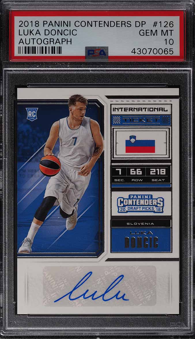 2018 Panini Contenders Draft Luka Doncic ROOKIE AUTO #126 PSA 10 GEM MINT