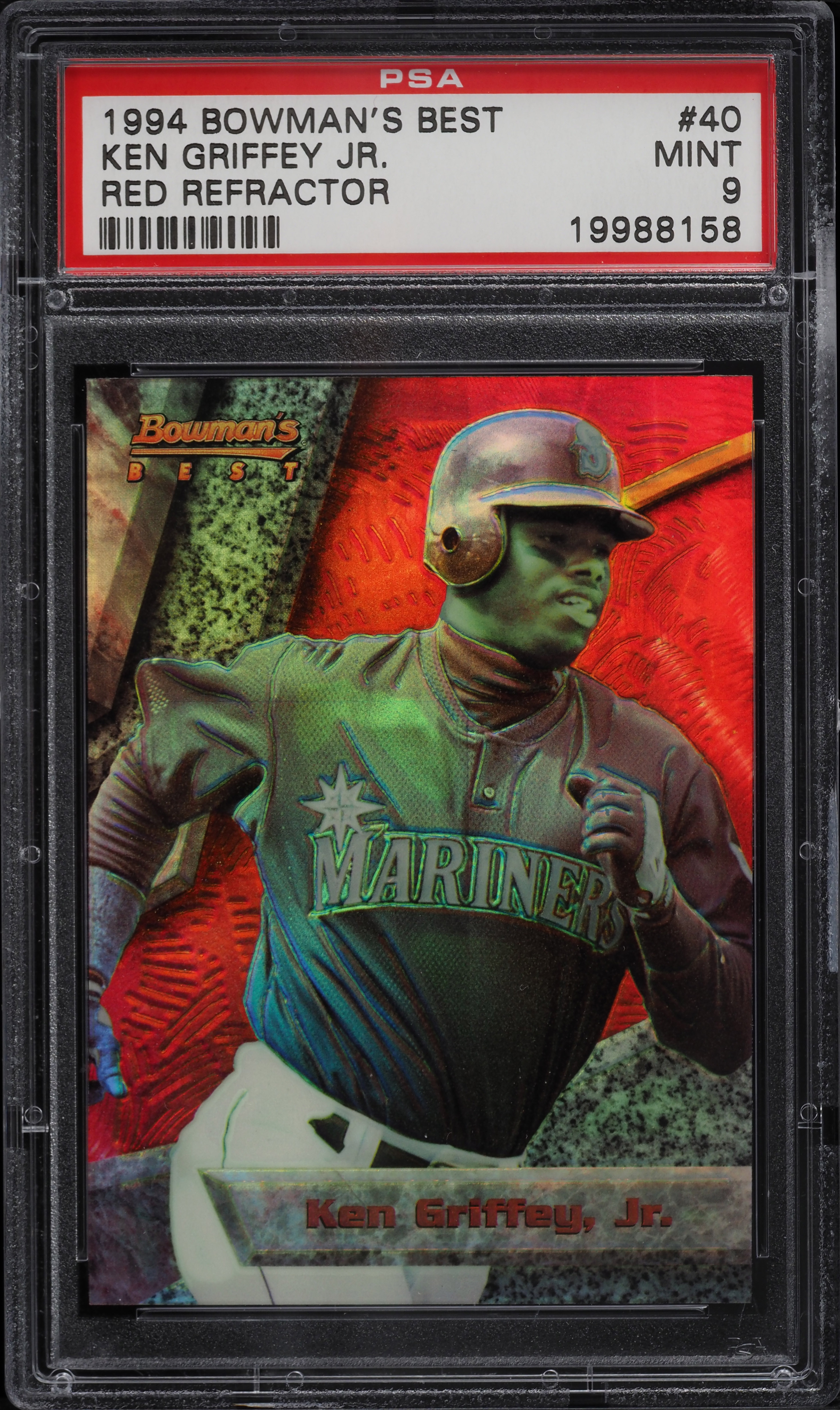 1994 Bowman's Best Red Refractor Ken Griffey Jr. #40 PSA 9 MINT on