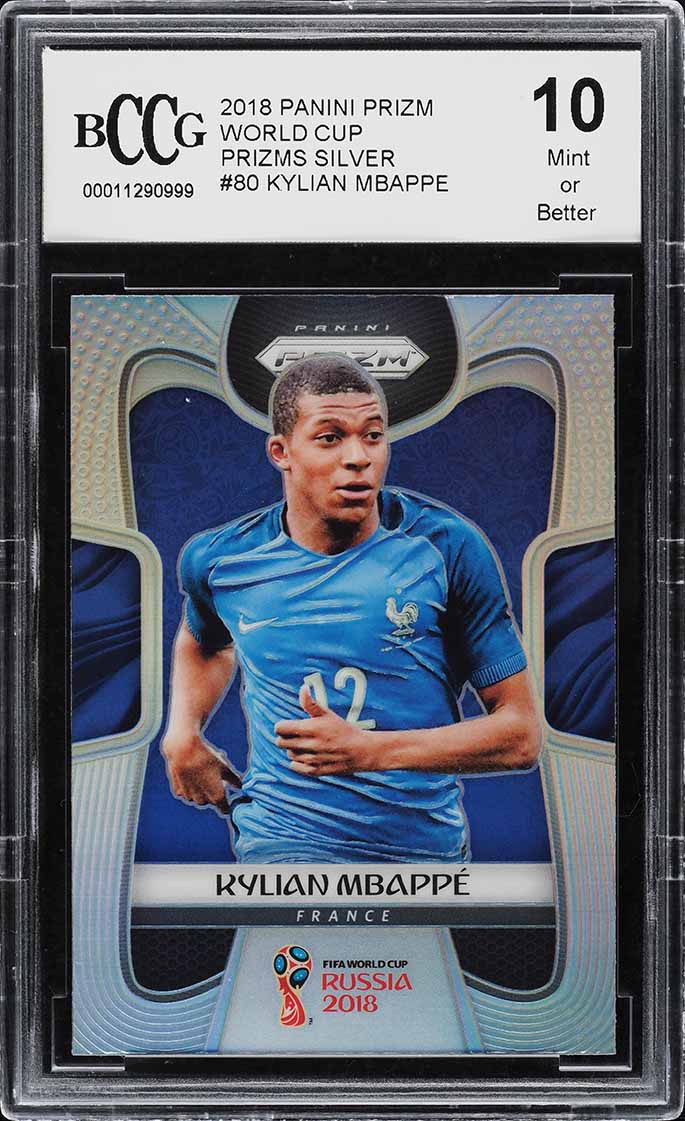 2018 Panini World Cup Stickers Gold Kylian Mbappe ROOKIE #209 PSA