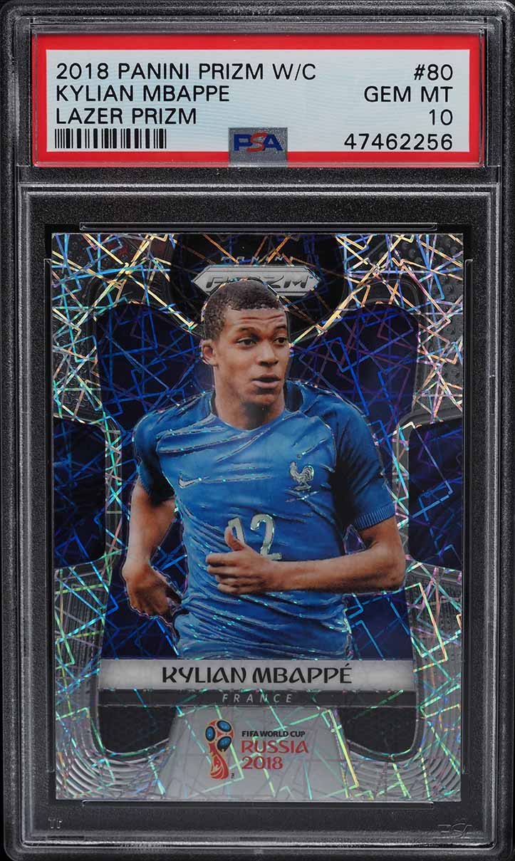 2018 Panini Prizm World Cup Lazer Kylian Mbappe ROOKIE RC #80 PSA 10 GEM MINT
