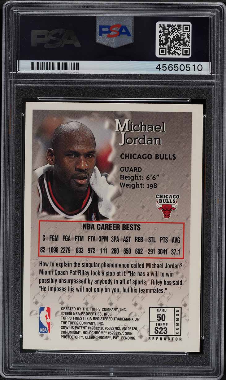 1996 Finest Sterling Refractor Michael Jordan #50 PSA 9 MINT