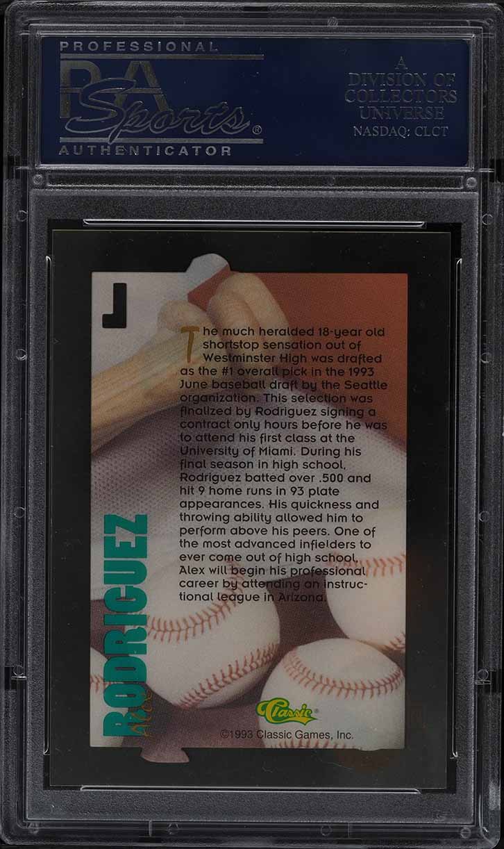 1993 Classic 4 Sport Acetates Alex Rodriguez ROOKIE PSA 10 GEM MINT