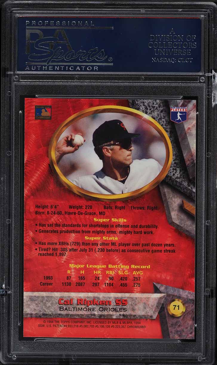 1994 Bowman's Best Red Refractor Cal Ripken Jr. #71 PSA 9 MINT