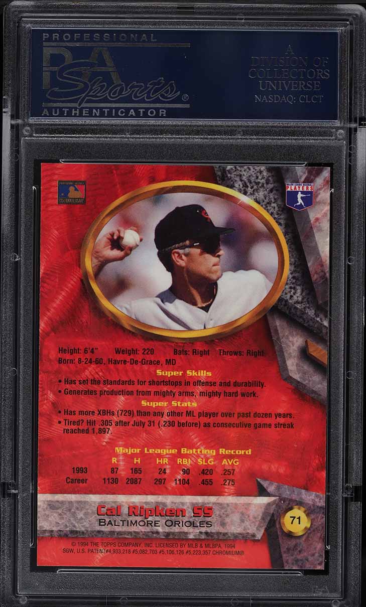 1994 Bowman's Best Red Refractor Cal Ripken Jr. #71 PSA 9 MINT