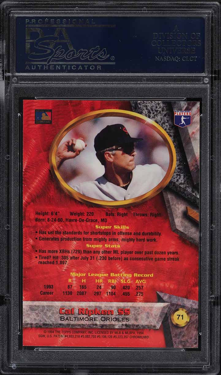1994 Bowman's Best Red Refractor Cal Ripken Jr. #71 PSA 9 MINT