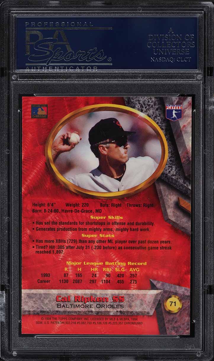 1994 Bowman's Best Red Refractor Cal Ripken Jr. #71 PSA 9 MINT
