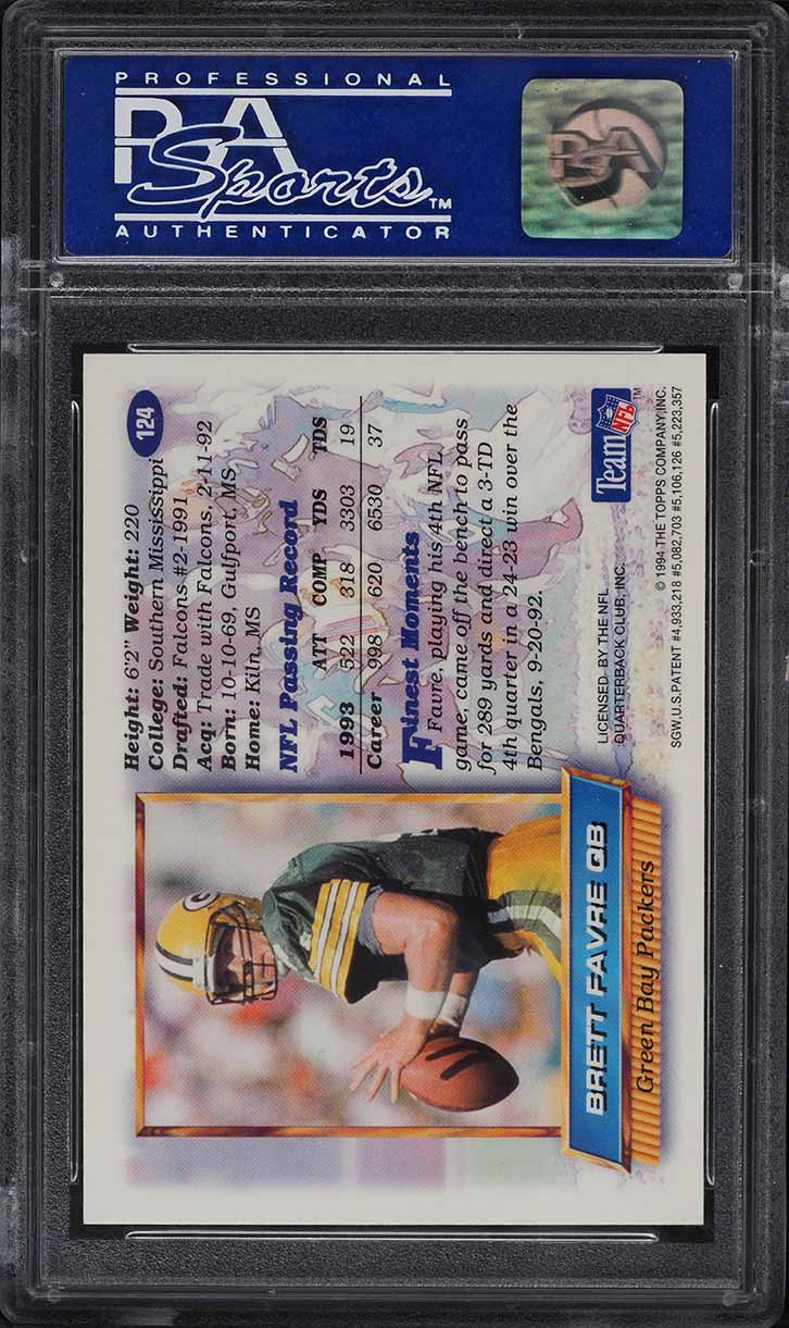 1994 Finest Refractor Brett Favre #124 PSA 9 MINT