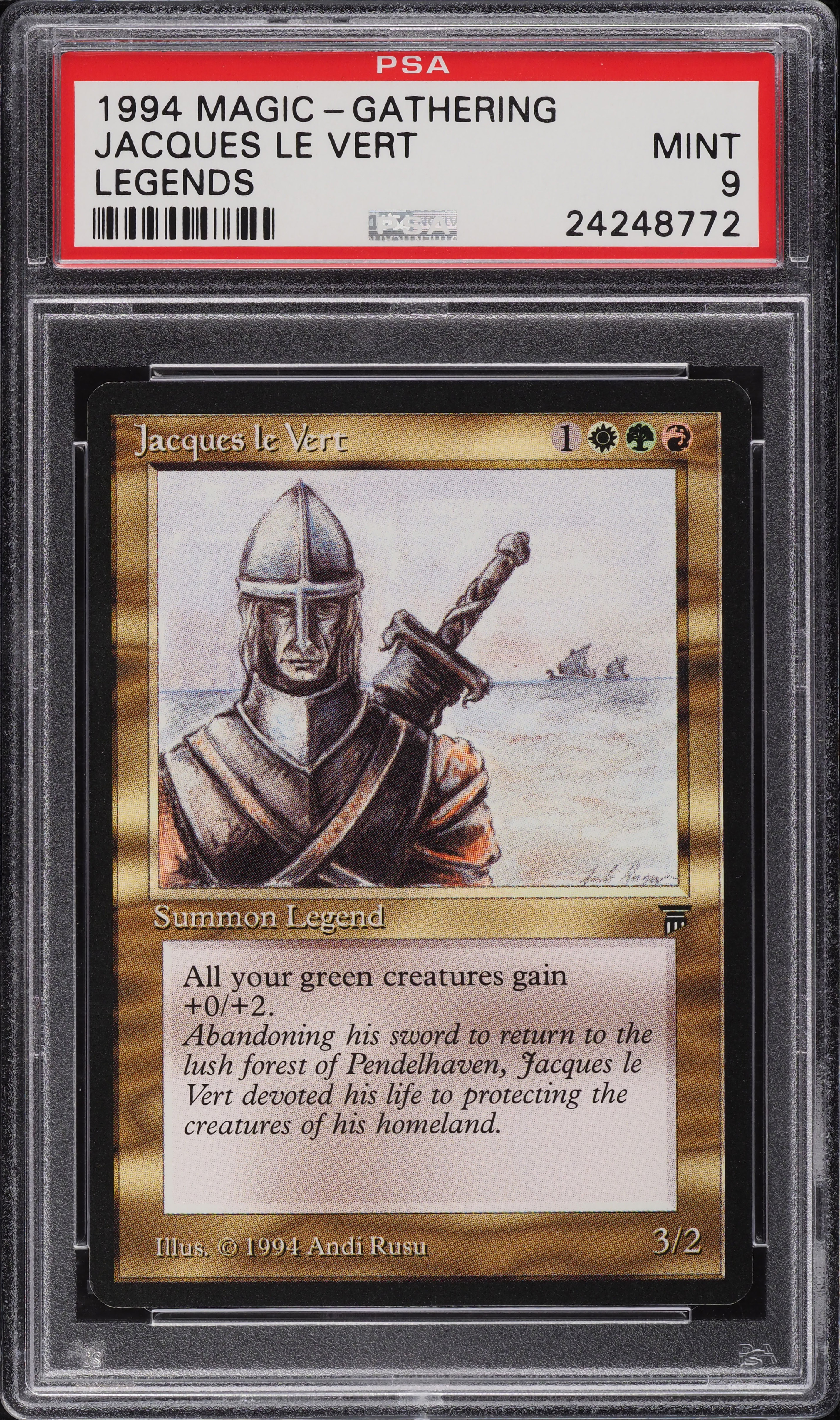 1994 Magic The Gathering MTG Legends Jacques Le Vert PSA 9 MINT on