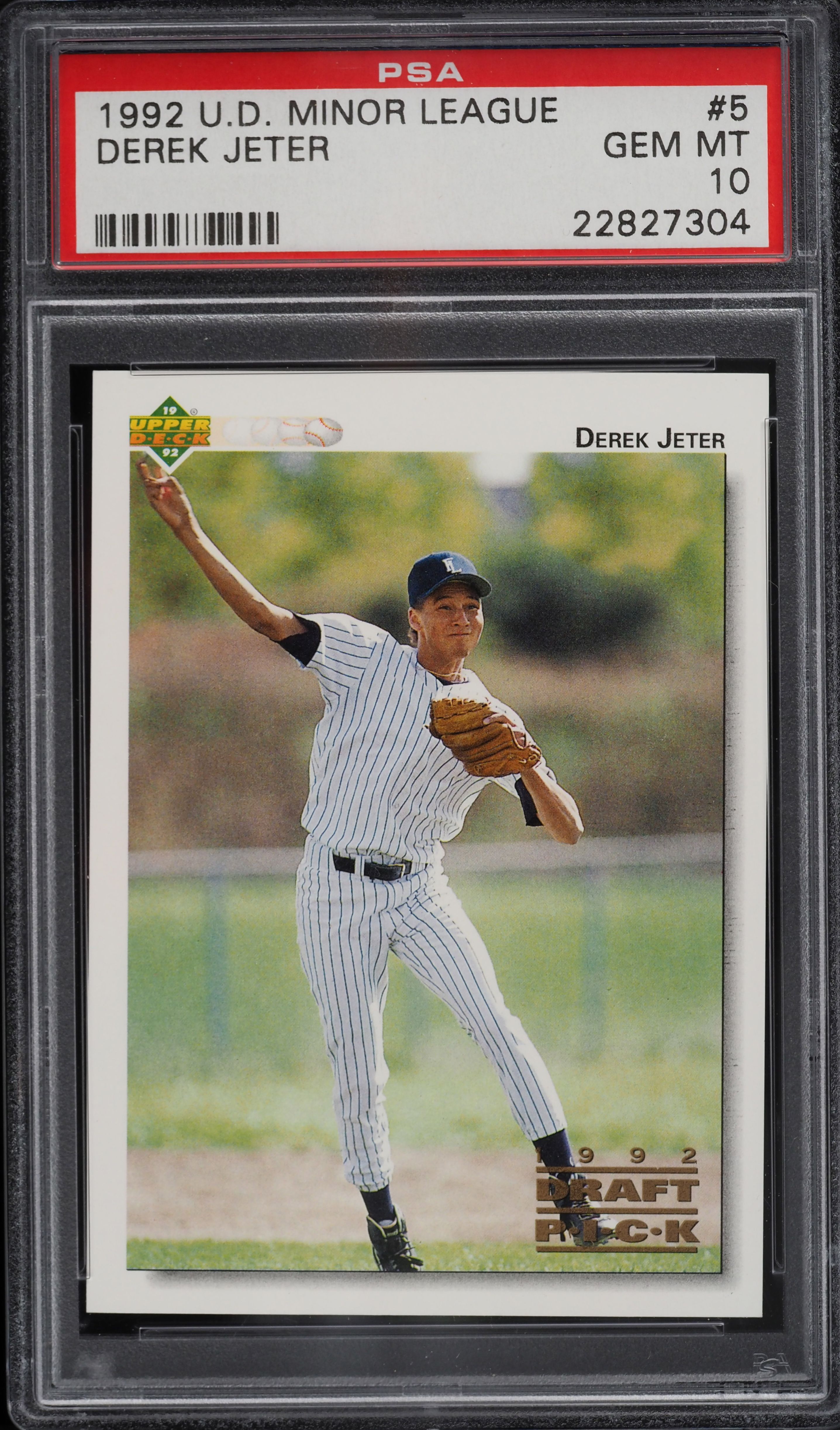 1992 Upper Deck Minor League Derek Jeter ROOKIE #5 PSA 10 GEM MINT