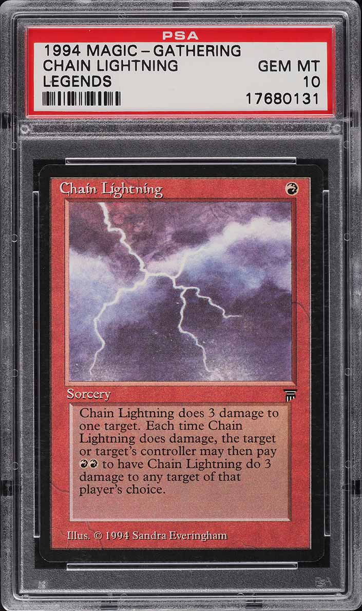 1994 Magic The Gathering MTG Legends Chain Lightning C R PSA 10 GEM MINT on  Fanatics Collect