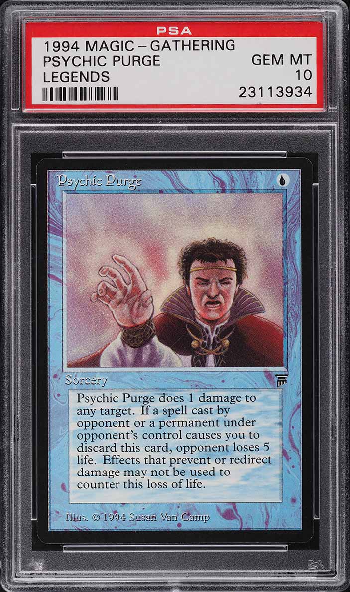 1994 Magic The Gathering MTG Legends Psychic Purge PSA 10 GEM MINT