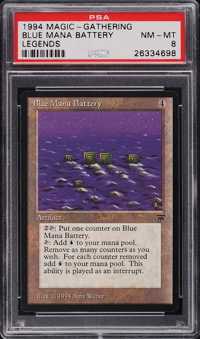 1994 Magic The Gathering MTG Legends Blue Mana Battery PSA 8 NM-MT