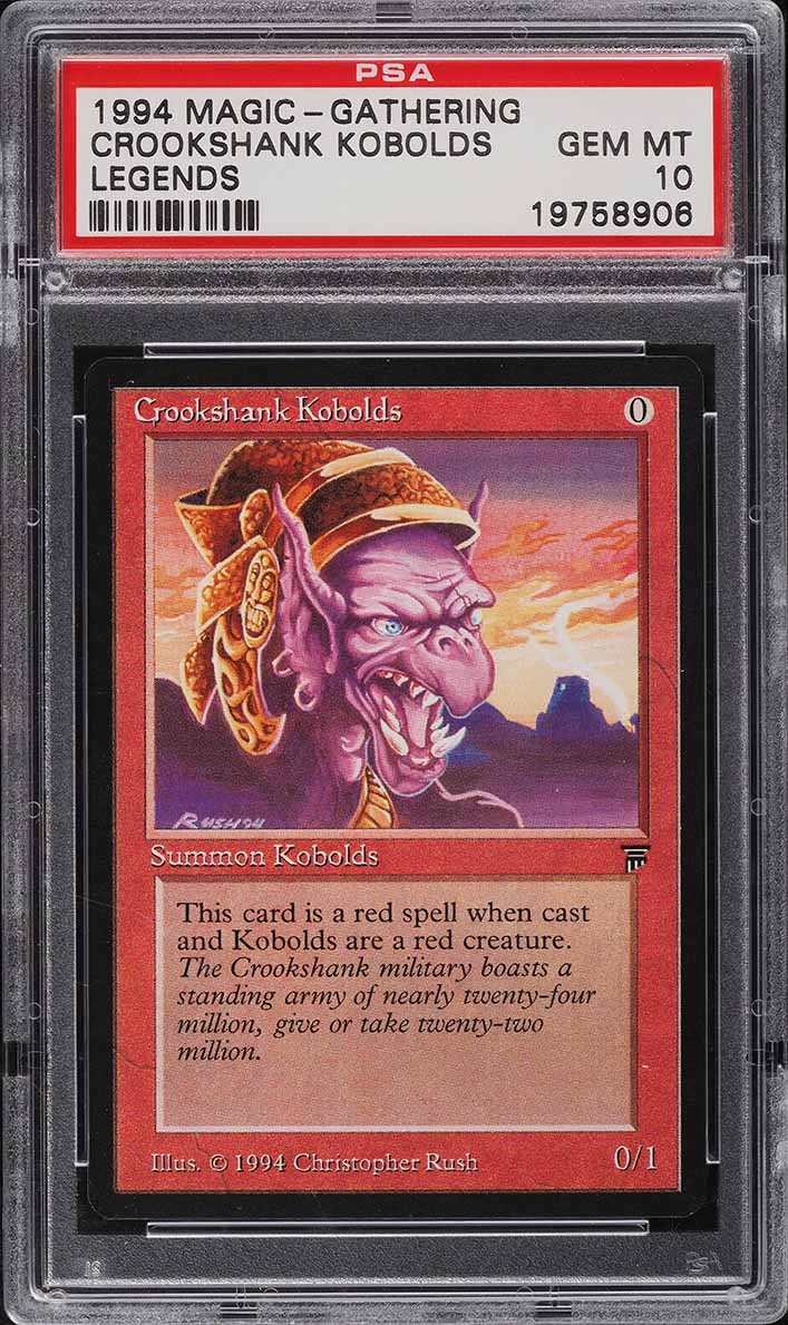 1994 Magic The Gathering MTG Legends Crookshank Kobolds C R PSA 10 GEM MINT on Fanatics Collect 1994 Magic The Gathering MTG Legends Crookshank Kobolds C R PSA 10 GEM MINT on Fanatics Collect