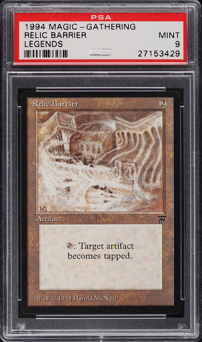 1994 Magic The Gathering MTG Legends Relic Barrier U A PSA 9 MINT