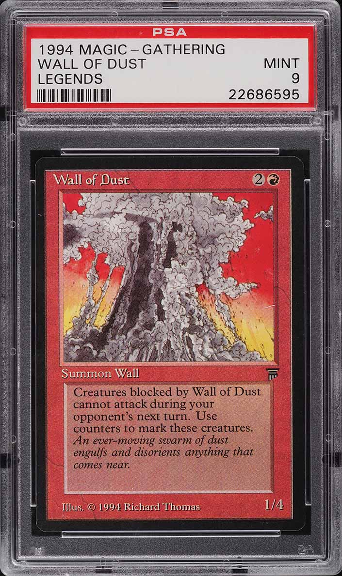 1994 Magic The Gathering MTG Legends Wall Of Dust PSA 9 MINT on