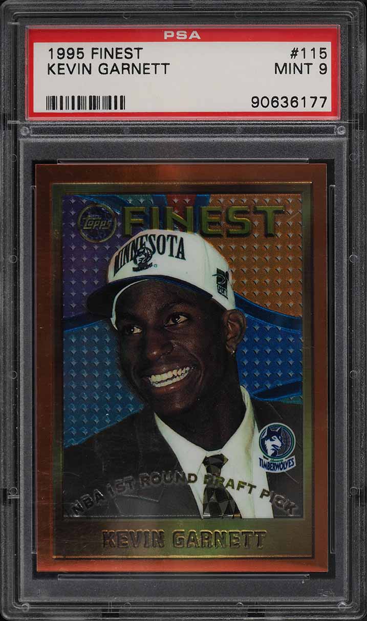 1995 Finest Basketball Kevin Garnett ROOKIE #115 PSA 9 MINT on 