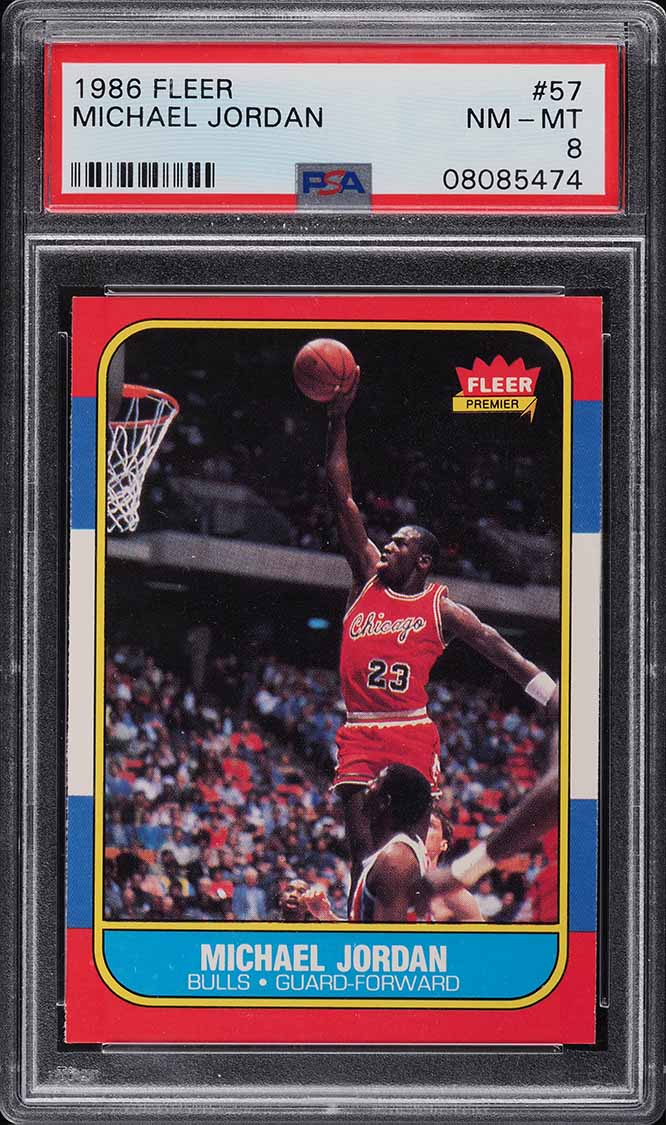 その他 86 87 fleer michael jordan!!! 1986 Fleer Basketball Michael Jordan ROOKIE #57 PSA 8 NM-MT on
