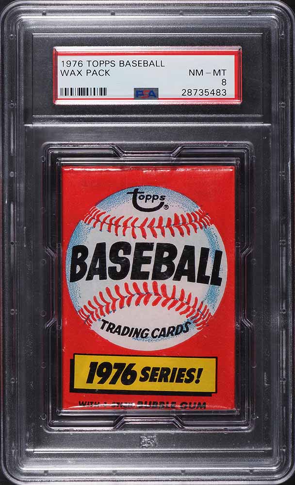 1976 Topps Baseball Wax Pack, Dennis Eckersley RC? PSA 8 NM-MT