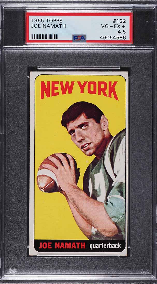 1965 Topps Football Joe Namath ROOKIE #122 PSA 4.5 VGEX+