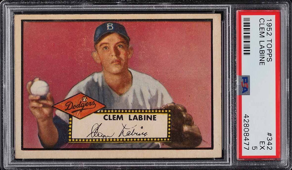 1952 Topps Clem Labine ROOKIE #342 PSA 5 EX