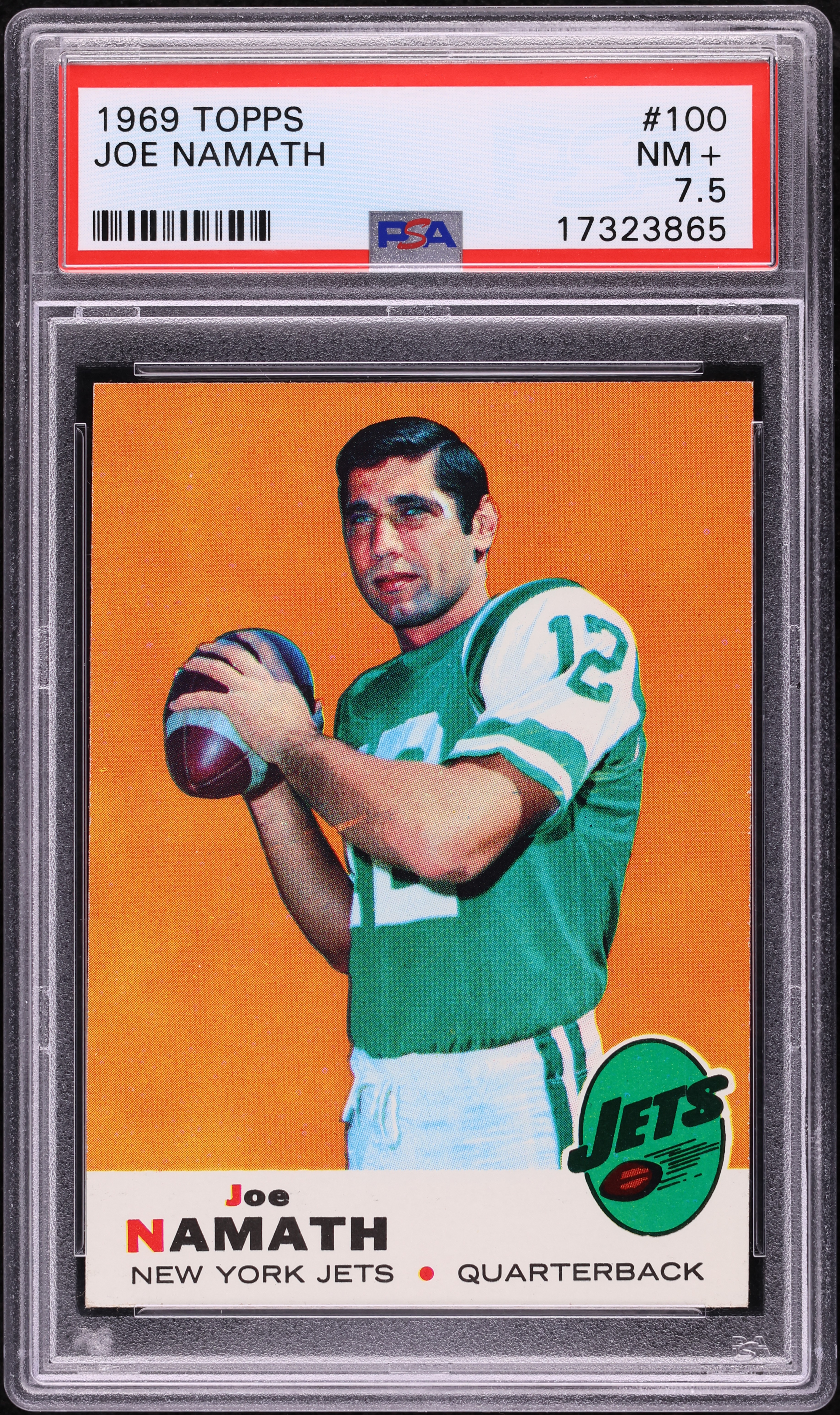 1969 Topps Football Joe Namath #100 PSA 7.5 NRMT+ on Fanatics Collect