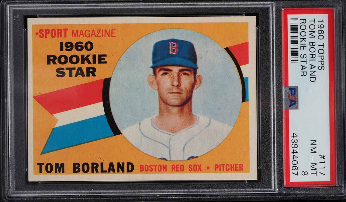 1960 Topps Tom Borland ROOKIE #117 PSA 8 NM-MT