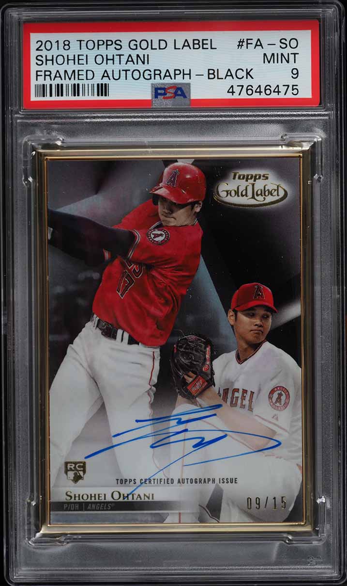 2018 Topps Gold Label Framed Black Shohei Ohtani ROOKIE RC AUTO