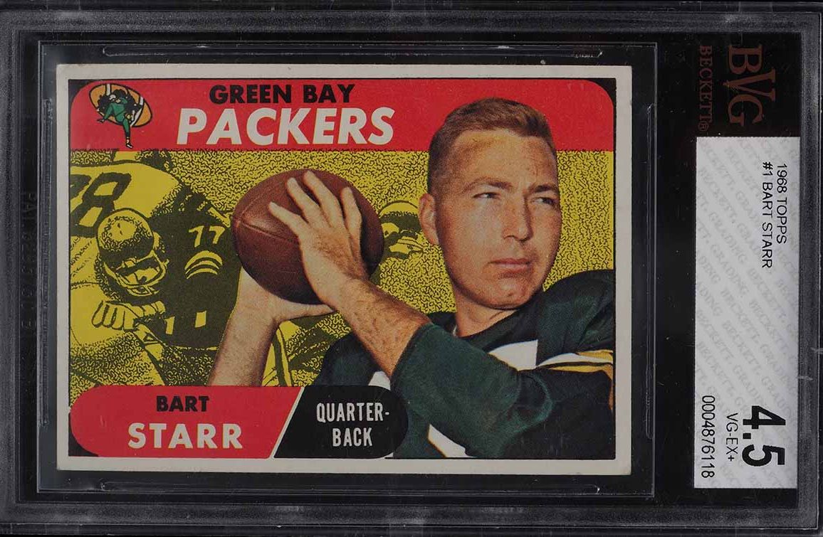1968 Topps Football Bart Star #1 BVG 4.5 VGEX+