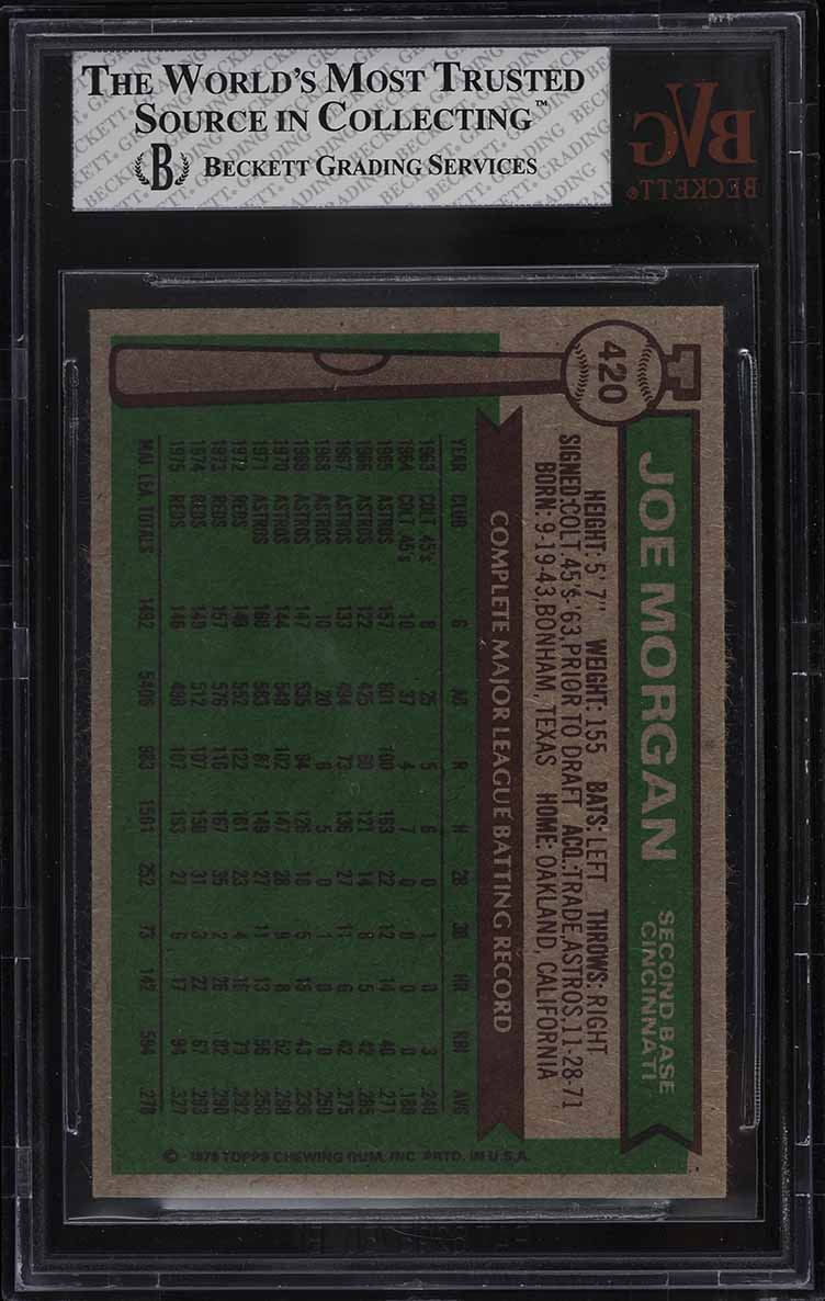 1976 Topps Joe Morgan #420 BVG 8 NM-MT