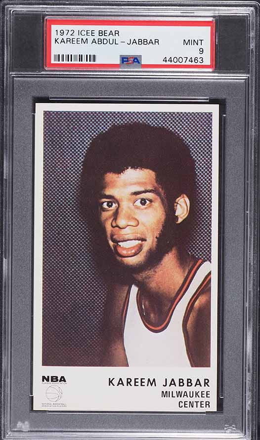 1972 Icee Bear Basketball Kareem Abdul-Jabbar PSA 9 MINT