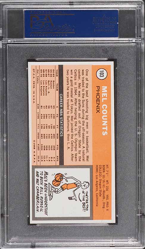 1970 Topps Basketball Mel Counts #103 PSA 9 MINT