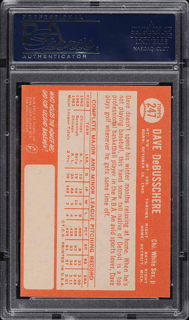 1964 Topps Dave DeBusschere #247 PSA 8.5 NM-MT+