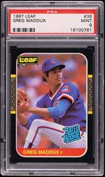 1987 Leaf Greg Maddux ROOKIE #U-68 PSA 9 MINT on Fanatics Collect
