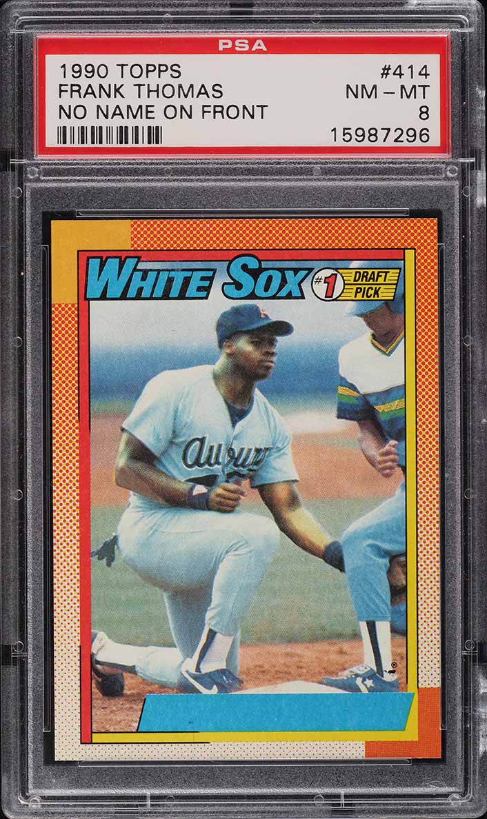 1990 Topps Frank Thomas ROOKIE, NO NAME ON FRONT #414 PSA 8 NM-MT