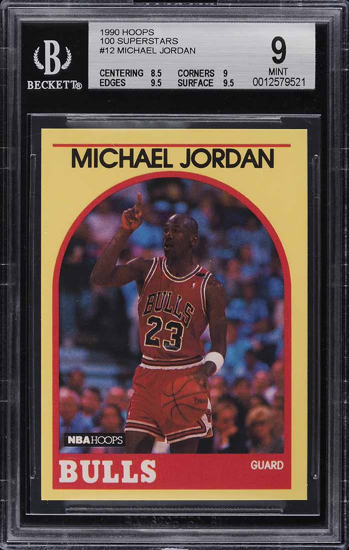 1990 Hoops 100 Superstars Michael Jordan #12 BGS 9 MINT