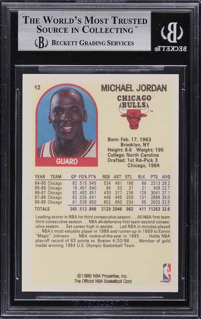 1990 Hoops 100 Superstars Michael Jordan #12 BGS 9 MINT