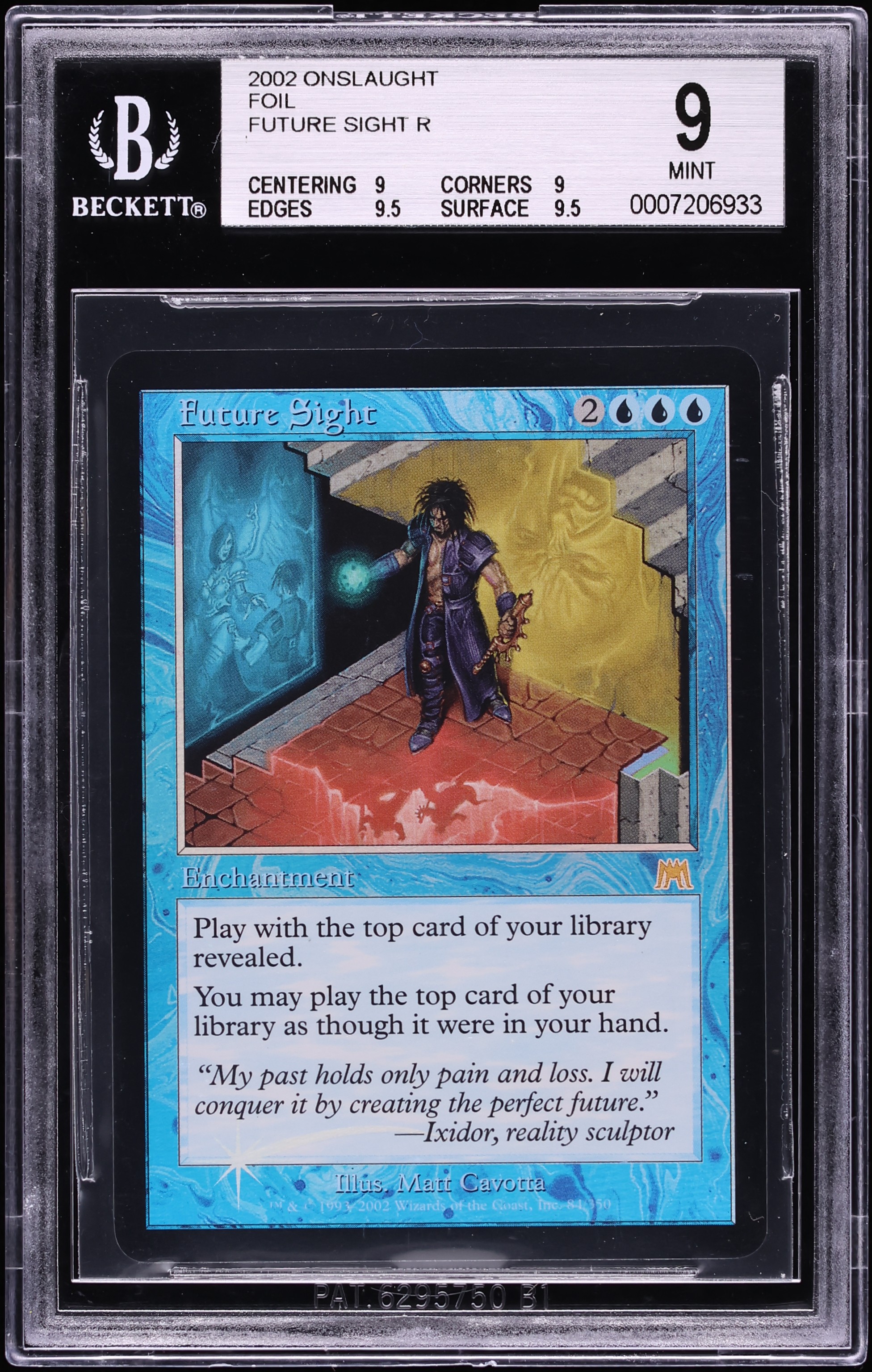 2002 Magic The Gathering MTG Onslaught Foil Future Sight BGS 9