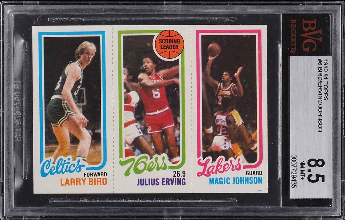 1996 Finest Reprint w/ Coating Larry Bird Julius Erving Magic
