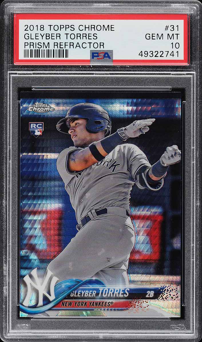 2018 Topps Chrome Prism Refractor Gleyber Torres ROOKIE #31 PSA 10 GEM MINT