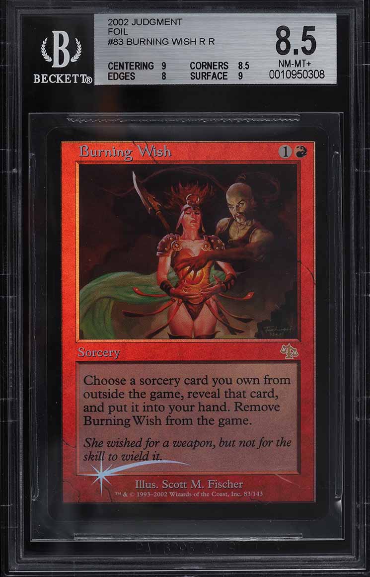 2002 Magic The Gathering MTG Judgment Foil Burning Wish R R BGS 8.5 NM-MT+
