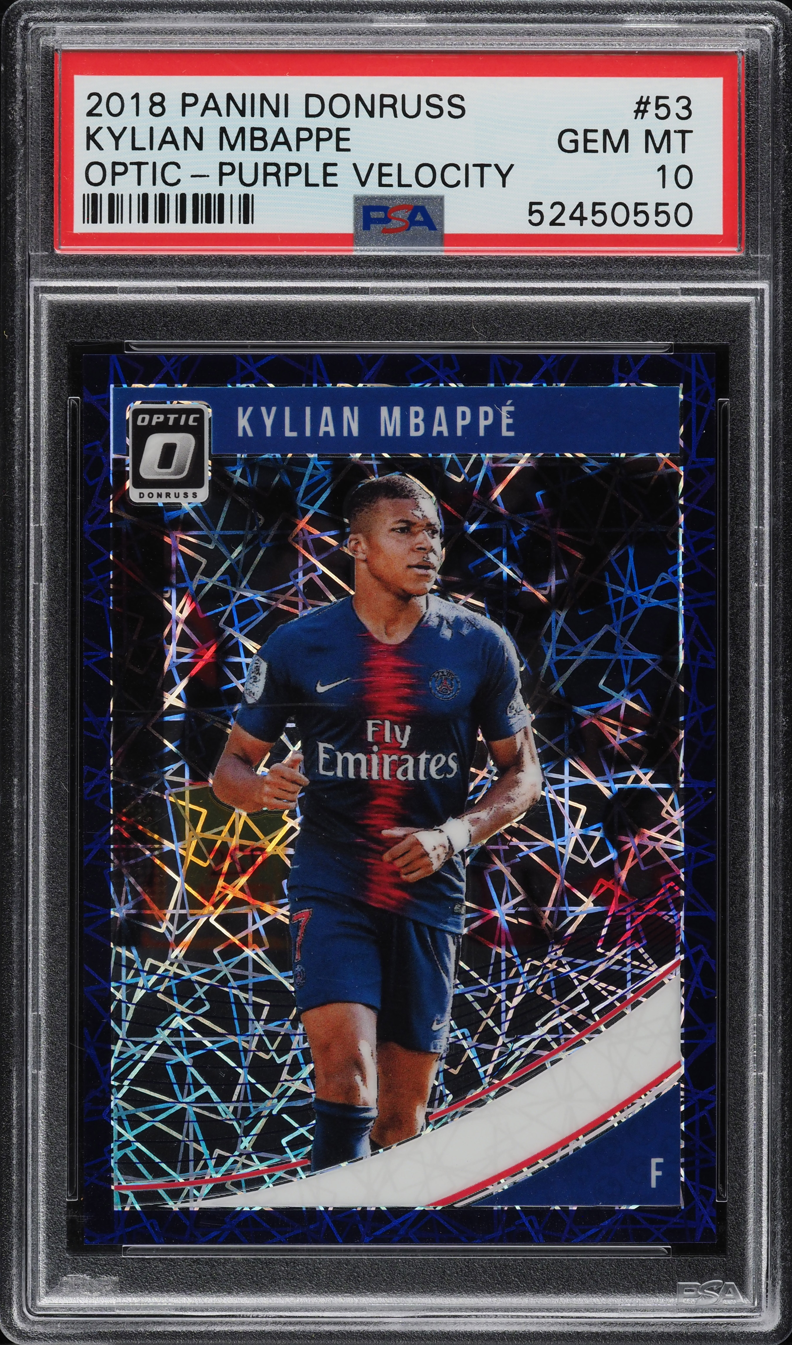 2018 Donruss Optic Purple Velocity Kylian Mbappe ROOKIE /125 #53 