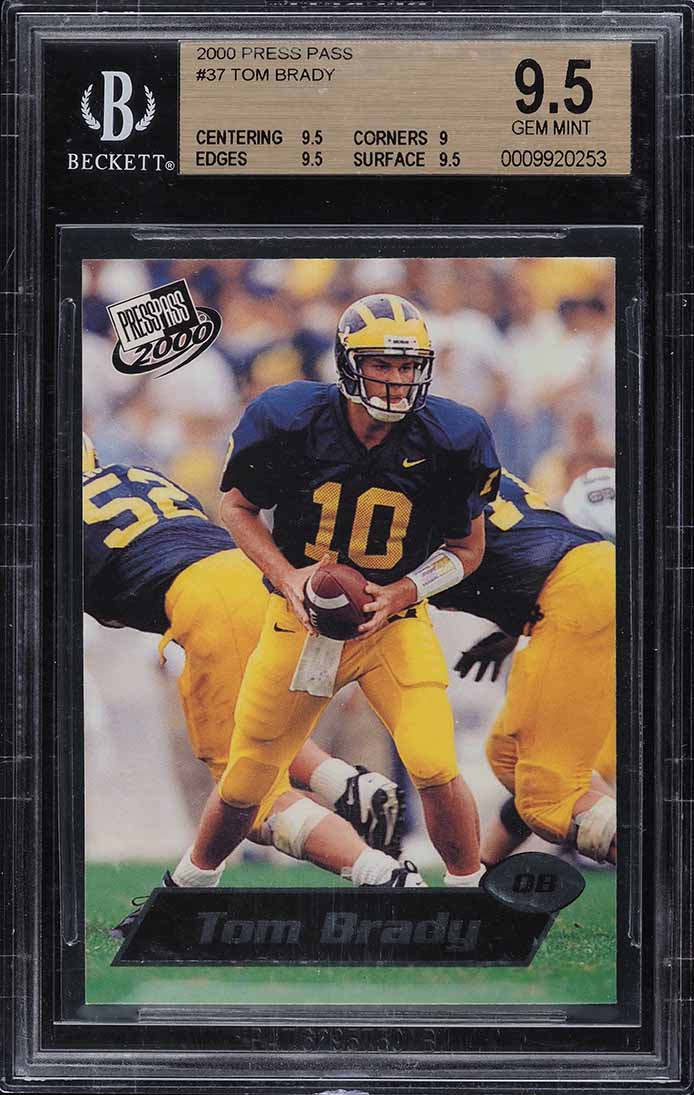 2000 Press Pass Football Tom Brady ROOKIE #37 BGS 9.5 GEM MINT