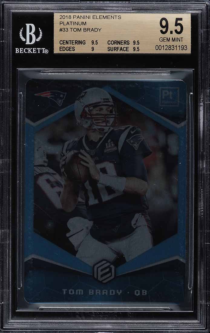 2018 Panini Elements Platinum Tom Brady 1/1 #33 BGS 9.5 GEM MINT