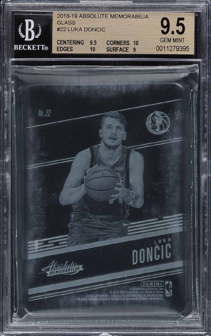 2018 Absolute Memorabilia Glass Luka Doncic ROOKIE #22 BGS 9.5 GEM MINT