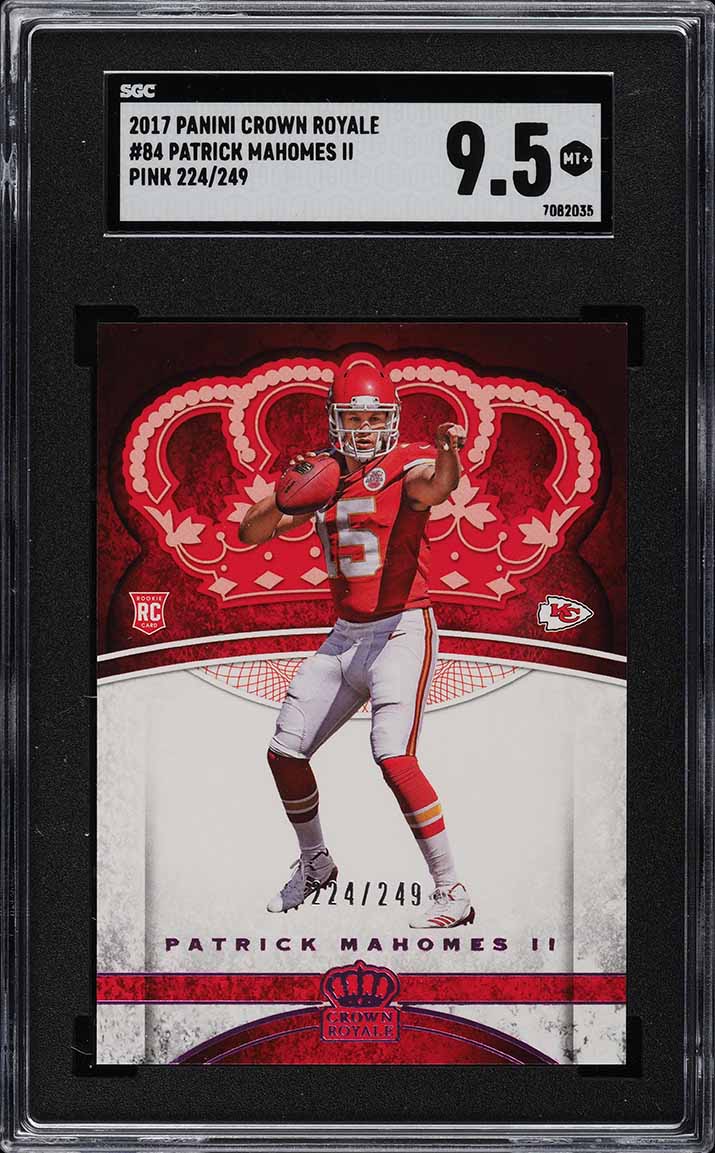 2017 Crown Royale Pink Patrick Mahomes II ROOKIE /249 #84 SGC 9.5 MINT+