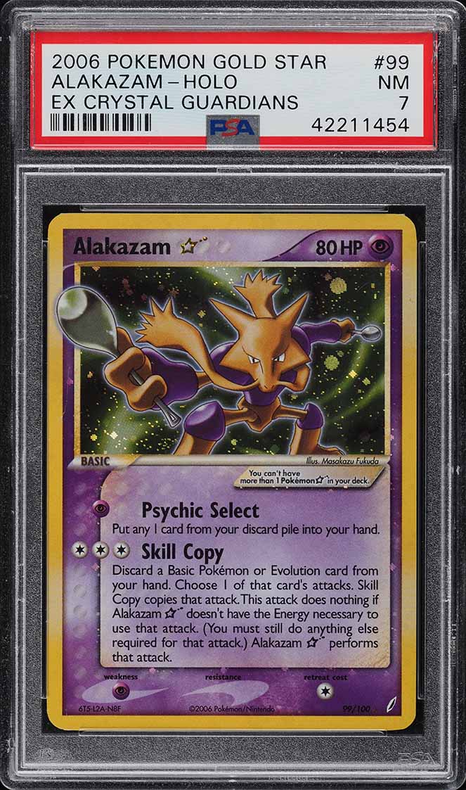 2006 Pokemon EX Crystal Guardians Holo Gold Star Alakazam #99 PSA